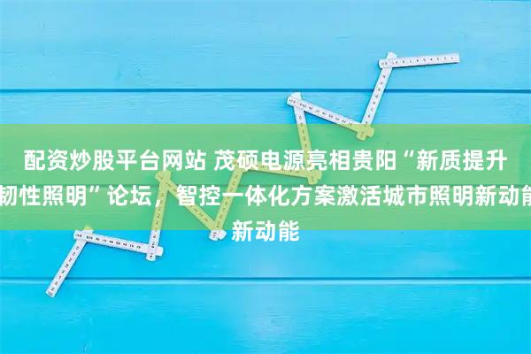 配资炒股平台网站 茂硕电源亮相贵阳“新质提升 韧性照明”论坛，智控一体化方案激活城市照明新动能
